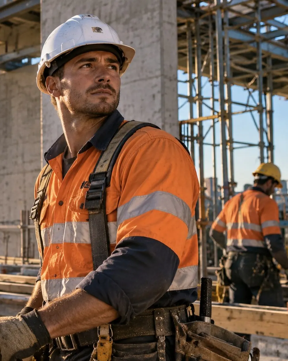 Site supervisor briefing a team member