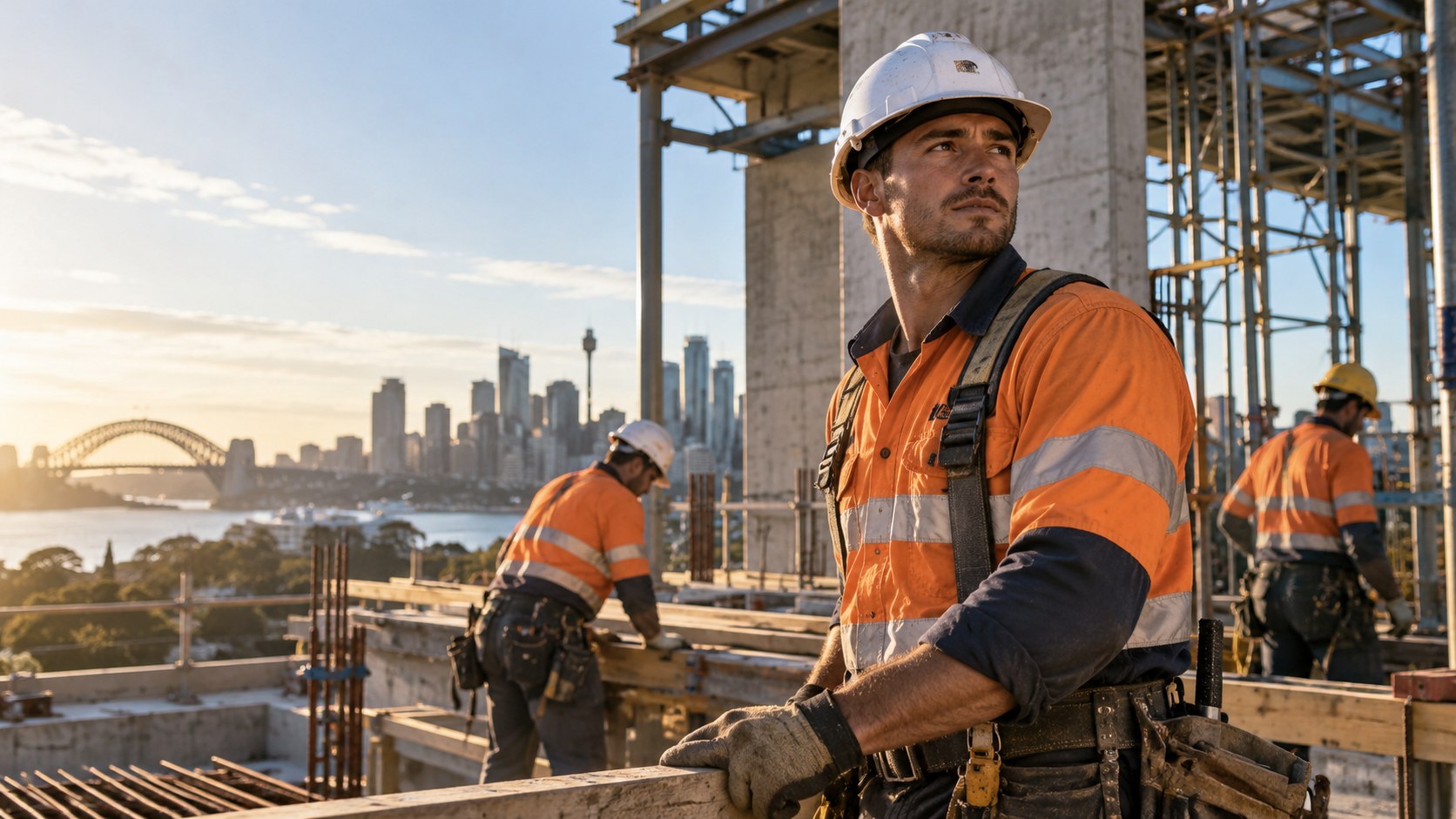 Construction teams at work in Sydney